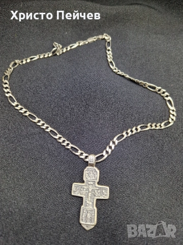Масивен Сребърен Синджир с Кръст