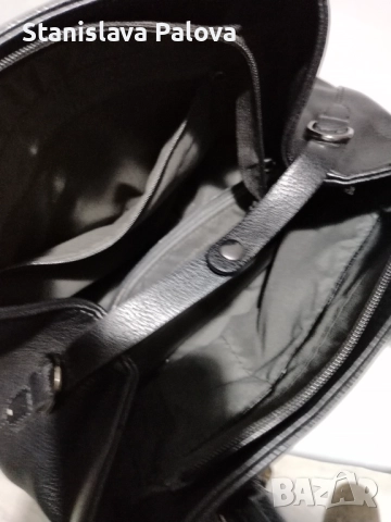 Кожена черна чанта, снимка 3 - Чанти - 52387153