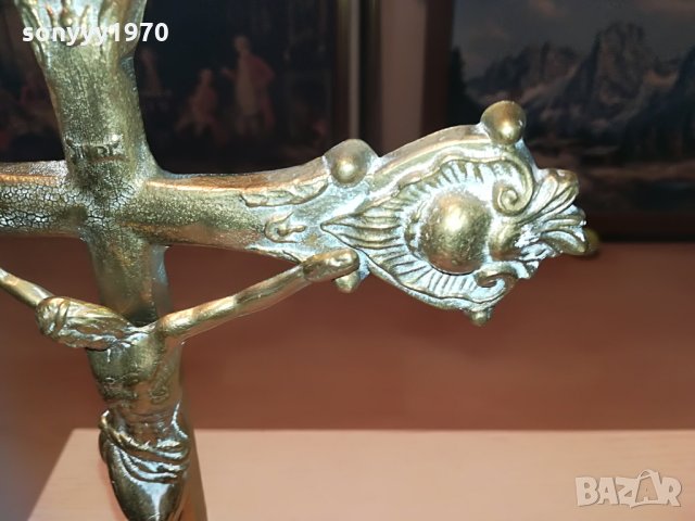 КРЪСТ-МЕД/МЕСИНГ-МАСИВЕН С ХРИСТОС-38Х20Х10СМ, снимка 8 - Колекции - 29066844