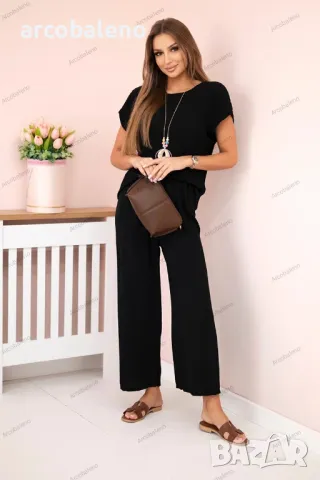 Дамски вискозен комплект от две части, плисирана блуза + панталон, 13цвята , снимка 8 - Комплекти - 50322715