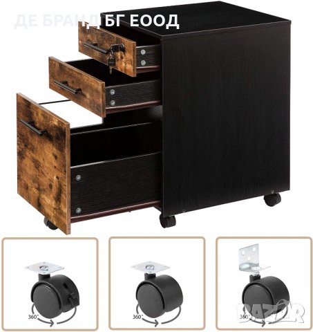 ПРОМОЦИЯ Мобилен офис шкаф с 3 чекмеджета с ключалка BF02WJ01, снимка 3 - Шкафове - 32832485