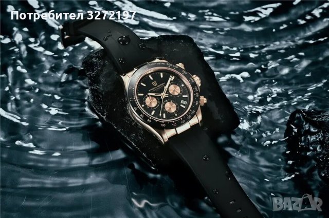 Кварцов часовник PAGANI DESIGN,сапфир,Seiko VK63 механизъм,авт.дата,хронограф,водоустойчив 100 м., снимка 3 - Мъжки - 43676685