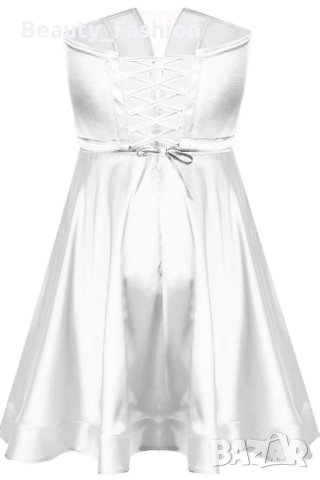 Бяла къса коктейлна рокля Lorreti, снимка 5 - Рокли - 43634017