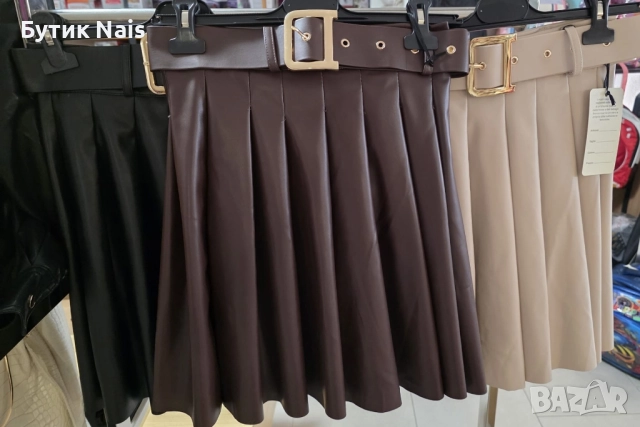 Кожена пола , снимка 2 - Поли - 51924540