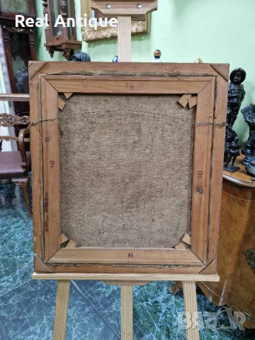 Стара уникална антикварна датска авторска картина масло върху платно , снимка 9 - Антикварни и старинни предмети - 48777752