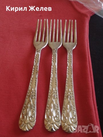 Три стари цинкови вилици красива орнаментика с печат ITALY за КОЛЕКЦИОНЕРИ 42143, снимка 4 - Други ценни предмети - 43848533