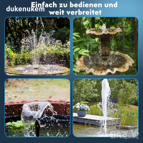 Соларен филтър с помпа Biling 8W и батерия 3600 mAh, 405 L/h, снимка 7 - Друга електроника - 52750386