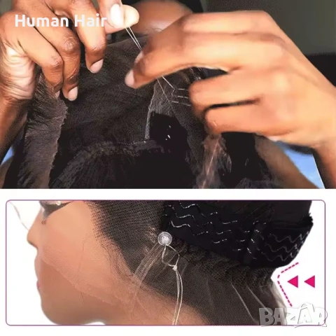 Естествена дълга права перука 80 см - черна бразилска коса, 360° дантела, снимка 15 - Аксесоари за коса - 53375094