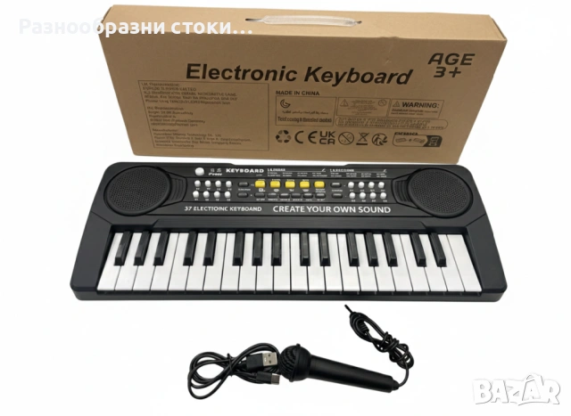 🎹 Детско пиано с микрофон (37 клавиша)