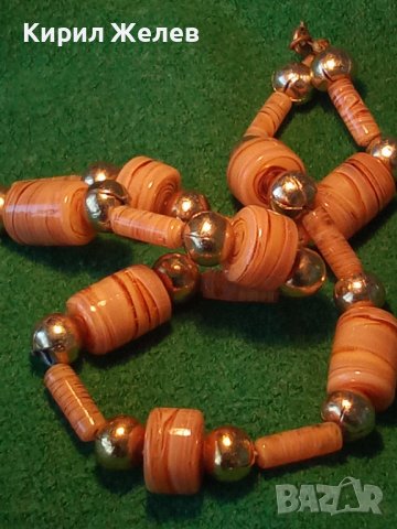 СТАРО КОЛИЕ от ВЕНЕЦИАНСКО СТЪКЛО МУРАНО и БРОНЗ 2172, снимка 7 - Колекции - 29555381