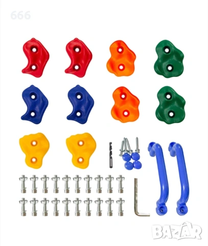 Комплект от 10 цветни камъка за катерене за деца, идеален за създаване на стена за катерене 