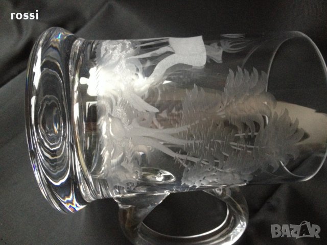 Немска ловна ръчно шлифована стъклена чаша за бира 0,5 л.,  нова, снимка 8 - Колекции - 27099048