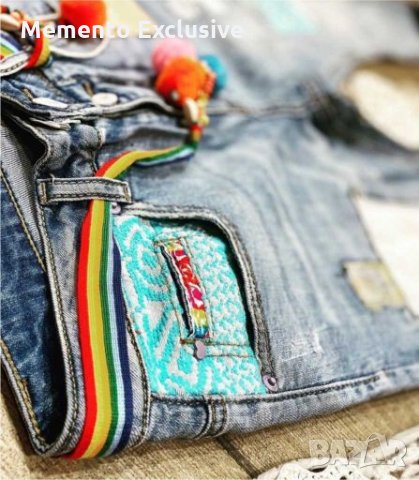 РАЗПРОДАЖБА!!!Дънки "Jean's Star" с шарени помпони.ТОТАЛЕН ХИТ!!Made in Italy!, снимка 3 - Дънки - 28525797