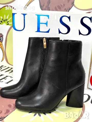 Дамски боти Guess крем, черни естествена кожа , снимка 6 - Дамски боти - 48100596
