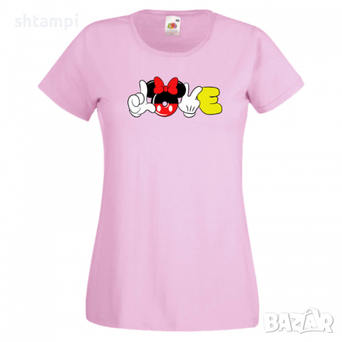 Дамска тениска Minnie Love Подарък,Изненада,Рожден ден,, снимка 5 - Тениски - 36530290