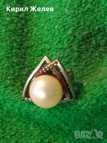 ШАРМАНТНА АНГЛИЙСКА ПЕРЛЕНА СРЕБЪРНА ОБЕЦА СРЕБРО 925 с БЯЛА ЕСТЕСТВЕНА ПЕРЛА / БИСЕР 48247, снимка 15 - Обеци - 49732850