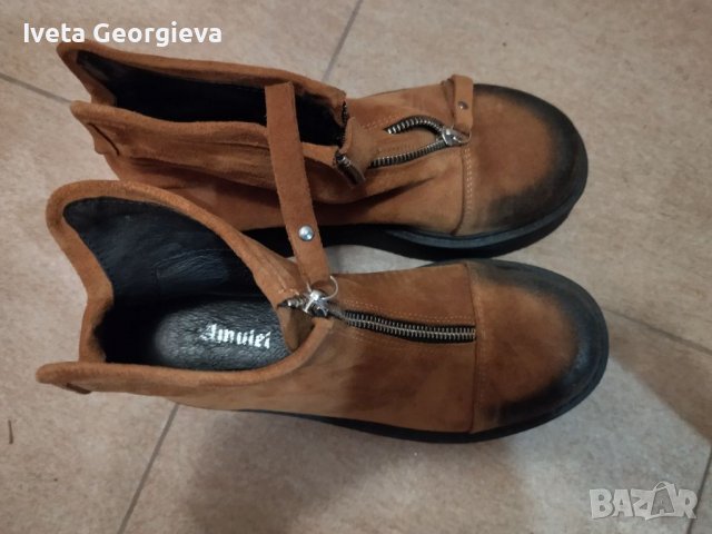 Велурени боти Амулет, снимка 3 - Дамски боти - 39402276