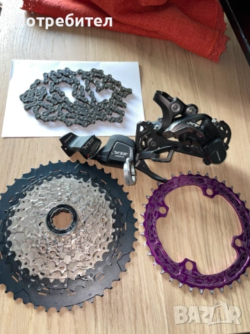 Комплект Shimano Deore XT-SLX, Race Face 11ск цял групсет-монтаж, снимка 2 - Части за велосипеди - 53133094