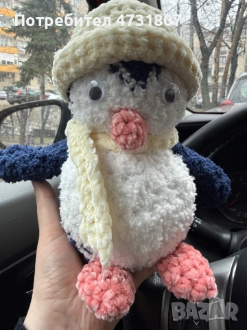 Плюшено плетено пингвинче-амигуруми 20 см, снимка 2 - Плюшени играчки - 53401227