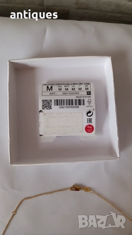 Сребърно колие с 24к позлата - ZARA - Made in Spain, снимка 6 - Колиета, медальони, синджири - 53266089