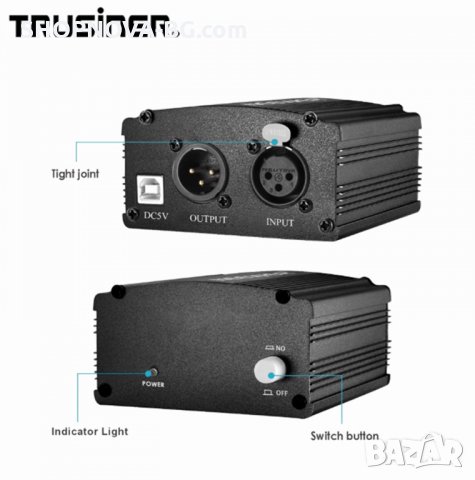 Фантомно захранване за кондензаторен микрофон / Phantom Power Supply 48V, снимка 4 - Микрофони - 28101829