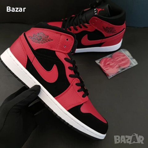 Nike Air Jordan 1 Mid SE Reverse Red Червени Черни Нови Оригинални Обувки Кецове Размер 42 Номер , снимка 2 - Други - 38584769