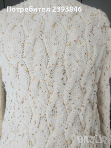 Ръчно изплатен пуловер , снимка 2 - Блузи с дълъг ръкав и пуловери - 43321604