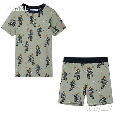 Детска пижама с къс ръкав, светлооранжева, 116（SKU:11866