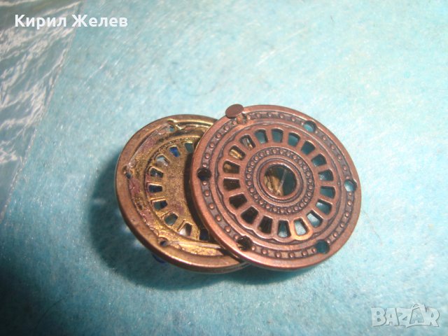 СТАР БРОНЗОВ НАКИТ ИНТЕРЕСНО БИЖУ КОПЧЕ с ФАСЕТИРАН МАРКАЗИТ и ЦВЕТНИ МЪНИСТА 60541, снимка 4 - Антикварни и старинни предмети - 35641892