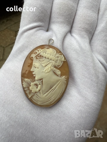 Стара сребърнa брошка / висулка - "Камея".   №7634