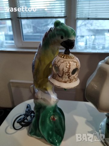 Нощни лампи с порцеланов абажур, снимка 3 - Настолни лампи - 43553681