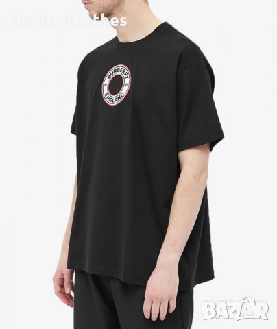 BURBERRY Black Archway Embroidered Circle Logo Мъжка Тениска size S и M, снимка 6 - Тениски - 37901256