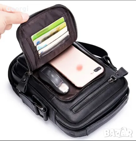 Мъжка луксозна кожена чанта /Премиум качество на естествена кожа!, снимка 12 - Чанти - 49647515