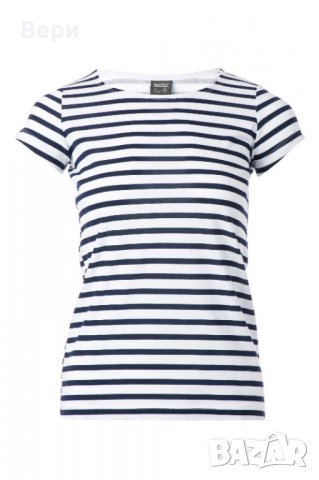 Нова дамска моряшка тениска на тъмносиньо/бяло райе