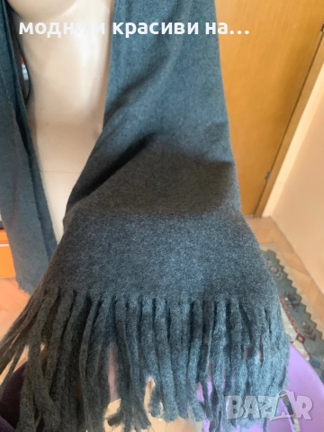 Голям кашмирен шал с ресни, снимка 3 - Шалове - 52591356