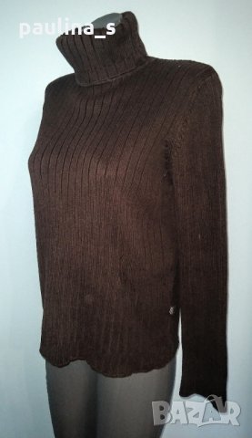 Кафяв памучен пуловер / поло "Cecil"® / голям размер 