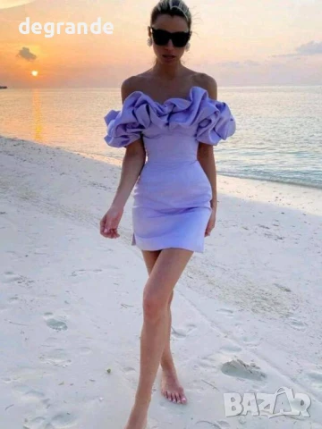 Сатенена рокля с ефектно деколте , снимка 2 - Рокли - 50892553