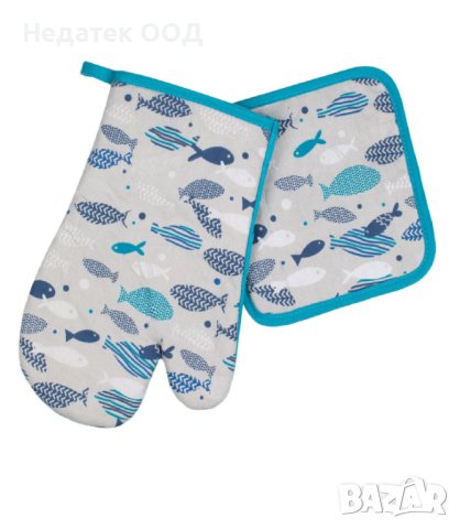 Готварски ръкавици, Рибки, сини, 2 броя