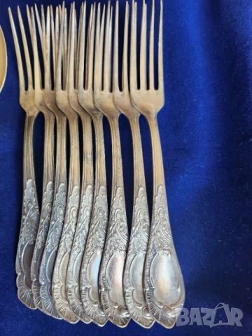 лъжички за чай / кафе, посребрени, к-т 6 броя, модел "Дубок", СССР / + прибори от този модел отделно, снимка 6 - Сервизи - 50594896