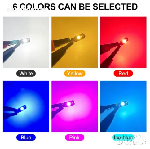 10 бр. малки габаритни крушки за осветление на арматурно табло T5 3SMD LED супер ярък 3030 LED освет