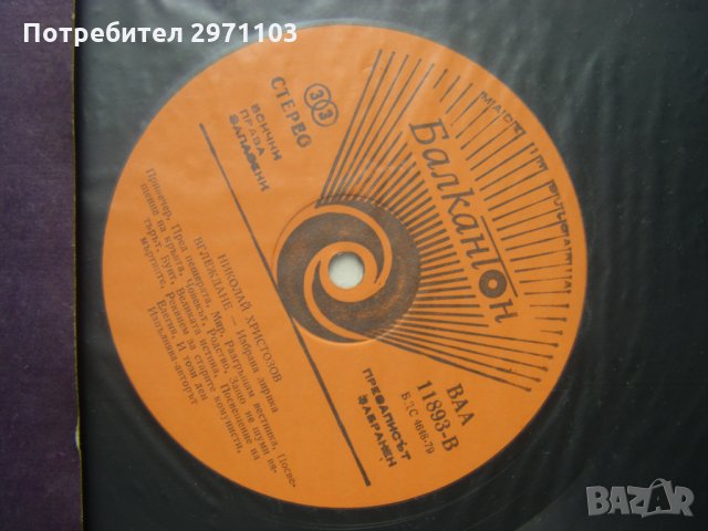 ВАА 11893 - Николай Христозов. Вглеждане, избрана лирика. Изп. Николай Христозов, снимка 3 - Грамофонни плочи - 35286281