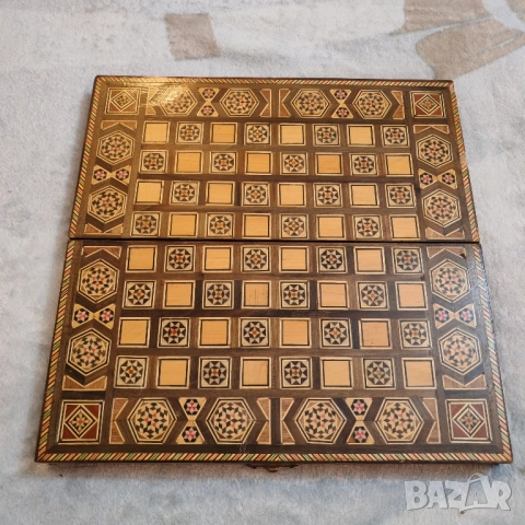 Ръчно изработена дъска за дама, табла, шах. , снимка 6 - Шах и табла - 52456051