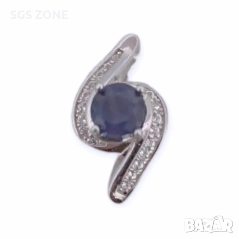 СРЕБЪРЕНА ВИСУЛКА С РУБИНИ САПФИРИ , снимка 6 - Колиета, медальони, синджири - 51167840