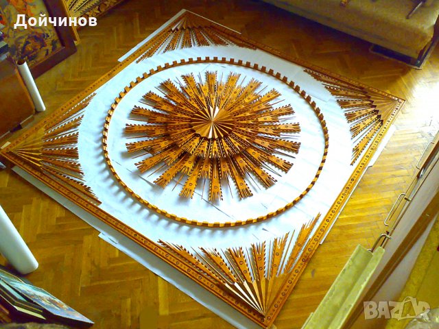 Дърворезба - слънце, украса за таван, уникат, снимка 1 - Декорация за дома - 18464335