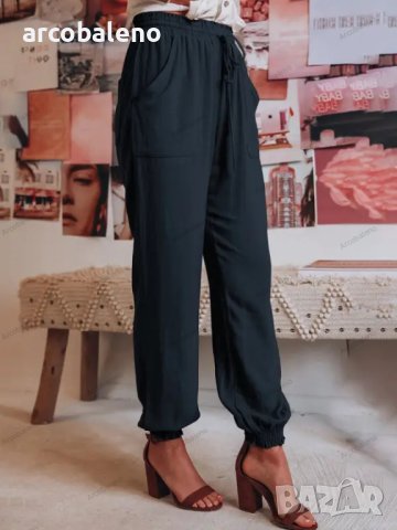 Дамски ежедневни панталони с шнурове с джоб, 5цвята, снимка 10 - Панталони - 40759609
