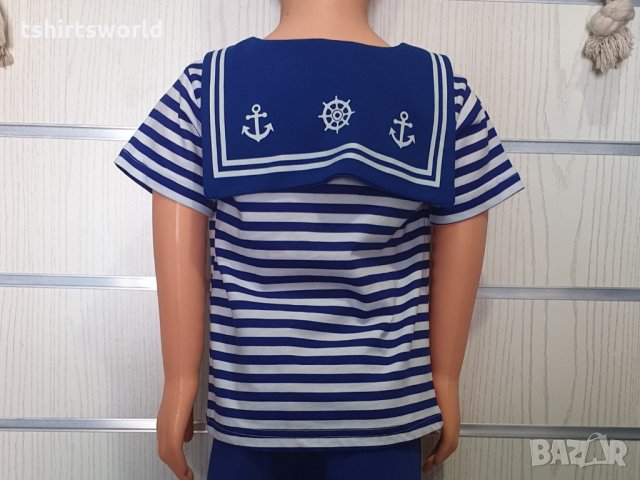 Нова детска блуза с моряшка яка и трансферен печат Котва, Морска, от 8 години до 15 години, снимка 4 - Детски тениски и потници - 30325906