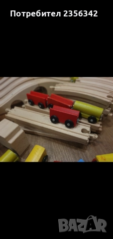 Дървено влакче с вагони и релси Икеа, снимка 8 - Влакчета, самолети, хеликоптери - 52680356