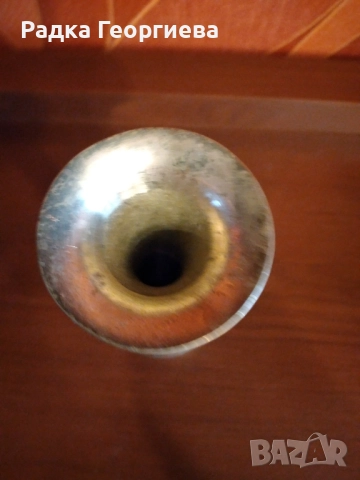 Гравирана флорална ваза от месинг, снимка 3 - Вази - 52062863