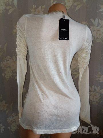 Motivi S, M-Нова с етикет дамска фина блуза с щампа и набран ръкав , снимка 4 - Блузи с дълъг ръкав и пуловери - 40534600
