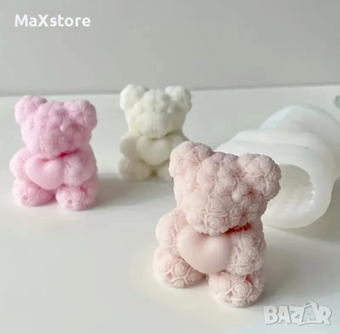 3D мече от рози със сърце Силиконов молд за свещи гипс сапун смола фондан за декорация на торта , снимка 3 - Форми - 51994472